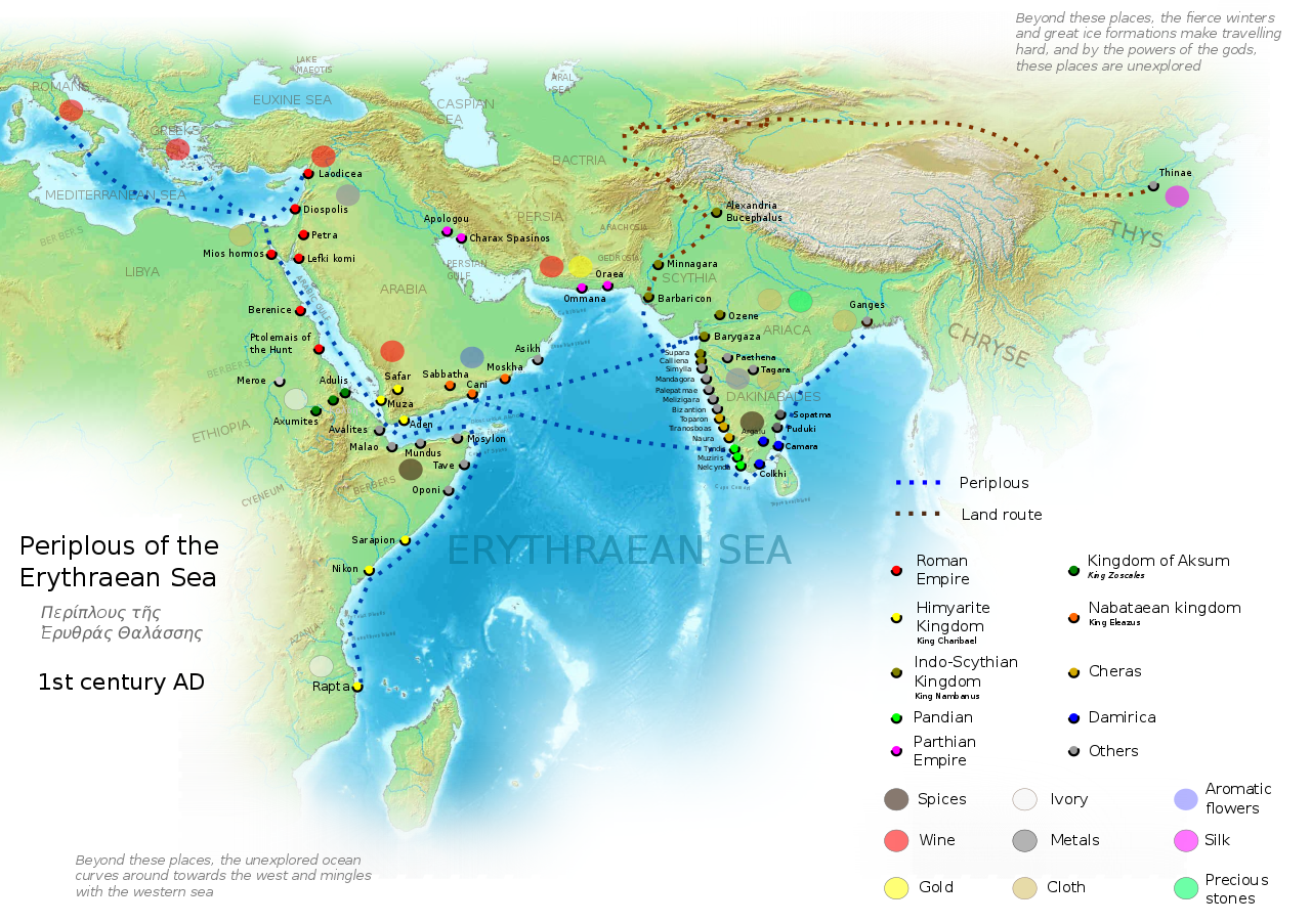 Ancient Indian Maritime Trade Routes (Illustration) World History